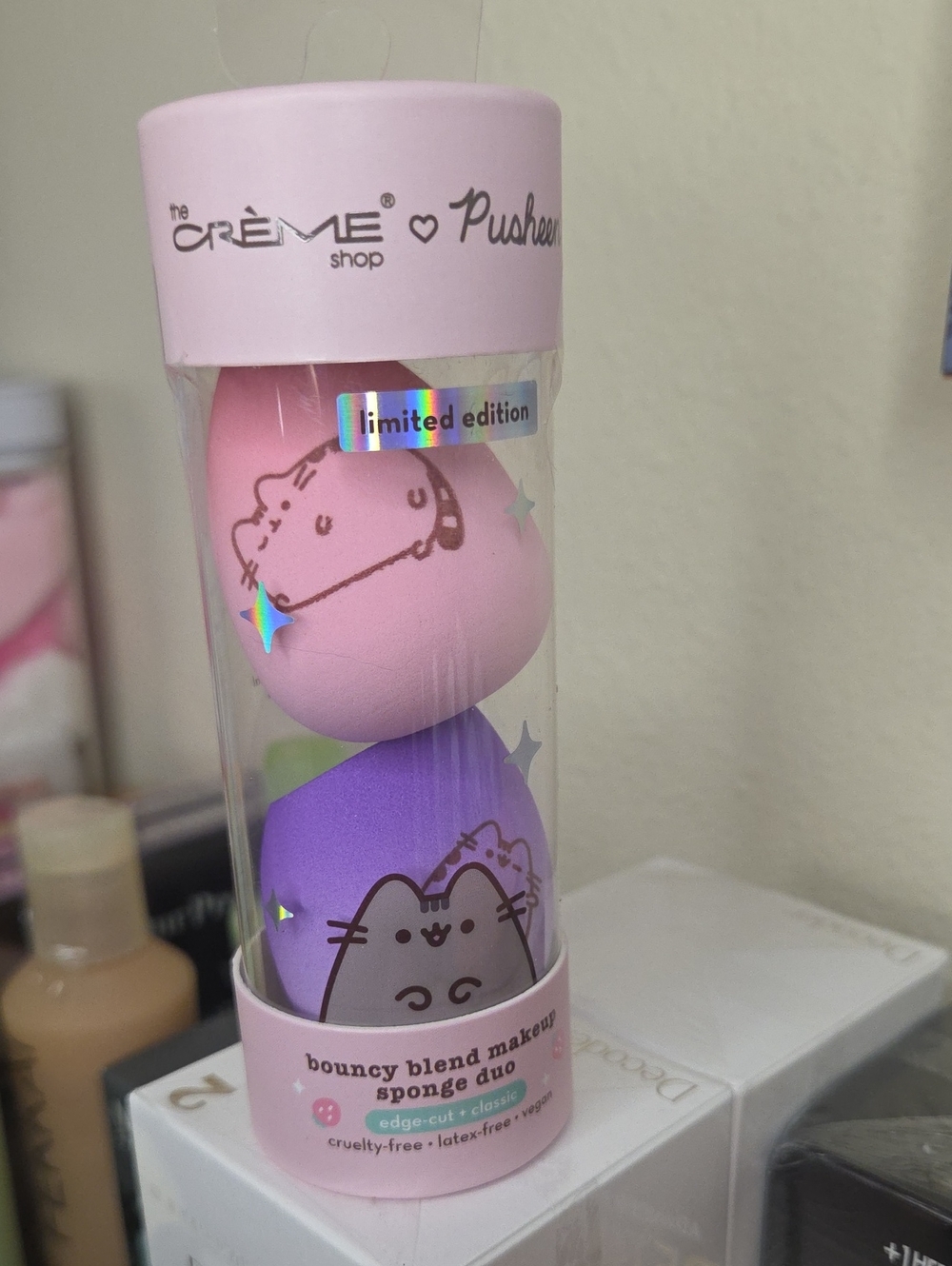 The Crème Shop Pusheen Pink & Purple Bouncy Blend Makeup Sponge Duo